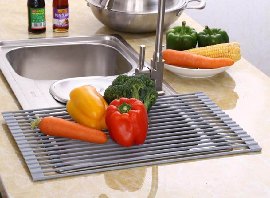 Roll Up Dish Drying Rack Soft Silicone Heat Resistant Sturdy Durable Roll  Up Design Over Sink Dish Rack For Restaurant For Kitchen For Cooking - Temu